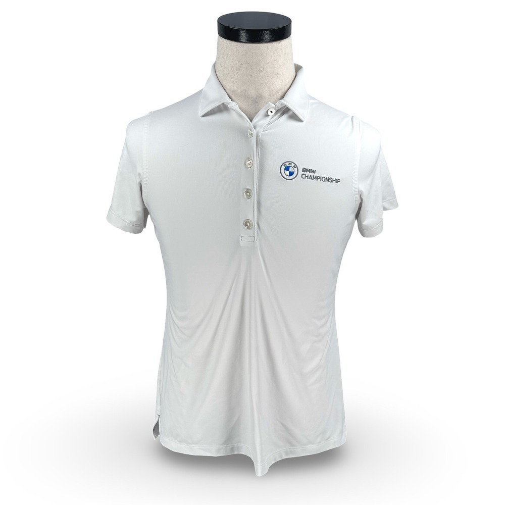 Peter Millar Women's White BMW Championship Golf Polo‎ Shirt Medium UPF 50+